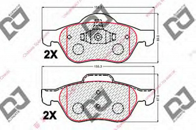 DJ PARTS bp2115 -  Комплект тормозных колодок, дисковый тормоз